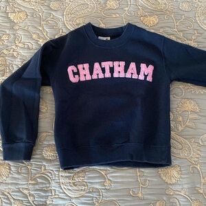 Kids Specialty store sweatshirt. Navy blue with cute pink lettering.